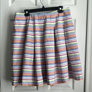 Talbots Woman Petites Summertime Colorful Striped Women's Pleated Skirt Sz 14WP
